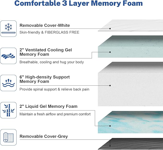 WEUP Extra Firm King Memory Foam Mattress, 10 Inch Medium - Extra Firm Dual Side Flippable Mattress for Back Pain, Made in USA, CertiPUR-US Certified, 80" x76"