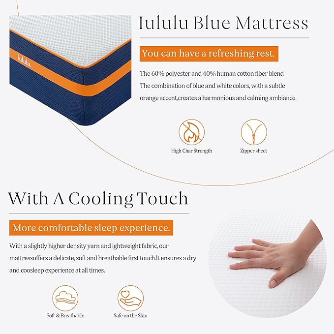 14" Cal King Mattress - Luxury 6 Premium Pressure Relieving Layers for Back Pain, Bamboo Charcoal Foam, 365 Night Trial, Made in USA CertiPUR-US Certified