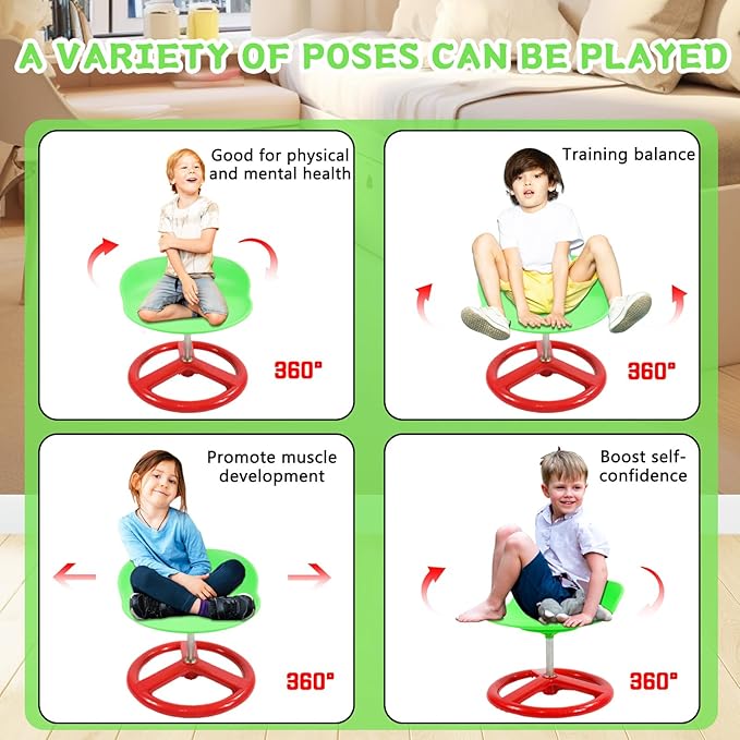 Chairs Kids Wobble Stool， Sensory Swivel Chair for Kids,360 Degree Rotation，Exercise Children's Coordination,Sensory Spinning Chair for Autistic Children (AB010007-1)