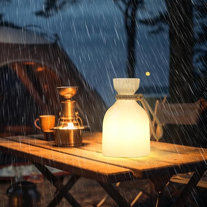 uuffoo 2 Pack Portable Led Lamp Waterproof, Led Camping Lantern Light with Handle, Rechargeable Night Lights with Multi-Color & Warm White Modes, Indoor/Outdoor Lamps for Patio, Tent, Bedroom, Garden
