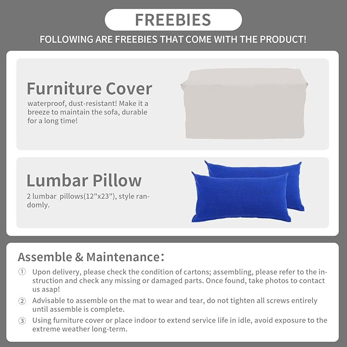 Rattaner Patio PE Wicker Sofa Outdoor Garden Love Seat Chair Couch Furniture Black Rattan with Blue Cushion