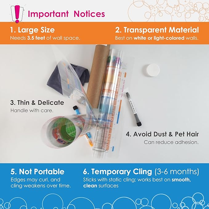 Large Handwriting Practice Dry Erase Board – 42x16” Blank Tracing, Reusable Lined Whiteboard for Kids, Adhesive-Free Clear Writing Board for KG-2nd Grade, Home & Classroom, with Marker
