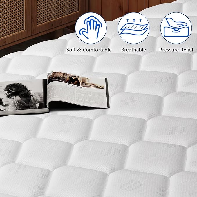 inight Queen Mattress, 14 Inch Hybrid Mattress Queen Size in a Box, Enhanced Upgrade Individual Zone Pocket Springs, Breathable Comfort, Motion Isolation, Pressure Relief, Durable, Medium Firm, Bliss
