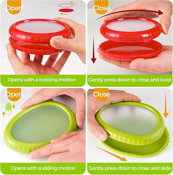 Avocado Saver and Holder - Reusable Storage Containers for Fridge - Avocado Pods, Avocado Keeper, Veggie Savers – Silicone Food Saver for Half Cut Avocados
