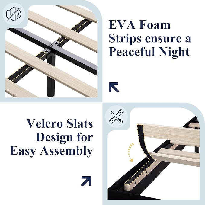 Allewie Full Size Platform Bed Frame with Charging Station & Storage Headboard, Upholstered Velvet Wingback Design & USB Port, Strong Wooden Slats Support, No Box Spring Needed, Easy Assembly, Black