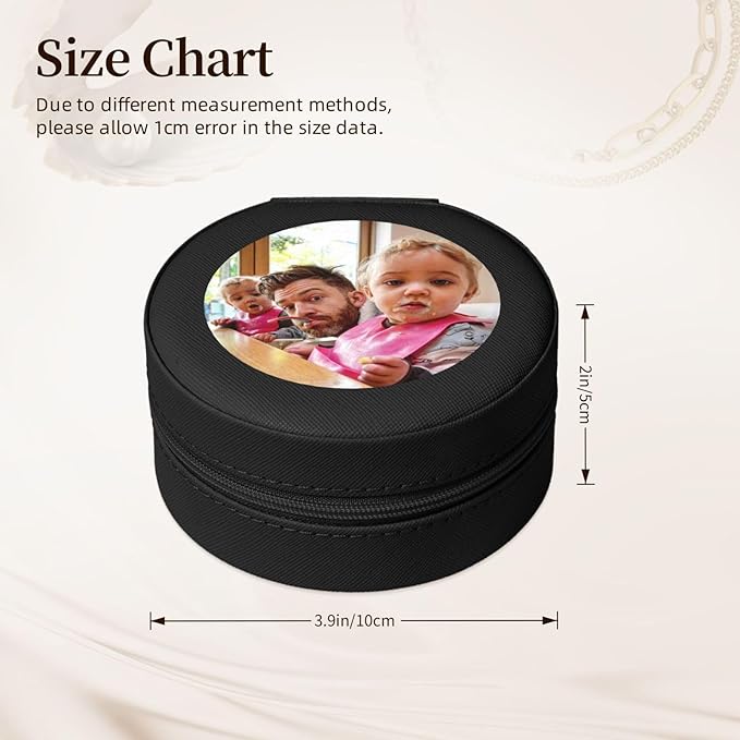 Personalized Jewelry Box Gifts for Women - Custom Jewelry Organizer with Image Text Logo - Customized Travel Leather Jewelry Case for Mom Wife Wedding Girls
