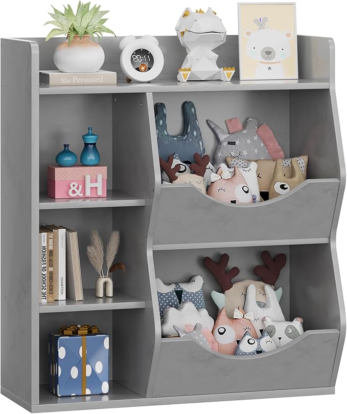 GarveeHome Kids Toy Storage Organizer, Children Bookcase with Storage Cubbies, Toddler Toy Shelf for Playroom, Living Room, Nursery