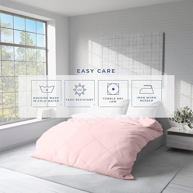 Kotton Culture 120"x98" 3 Pc Oversized King Duvet Cover Set 100% Egyptian Cotton - 600 TC Comforter Cover, Zipper Closure & Corner Ties - Fits Large King Inserts (Oversized King,Pink Blush)
