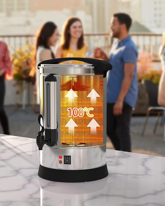Coffee Urn - 18l(4.8 Gallon) Large Coffee Maker,Commercial Coffee Maker - Stainless Steel, Double-Wall Insulated, Quick Brewing - 90 Cups Capacity, Ideal for Large Events