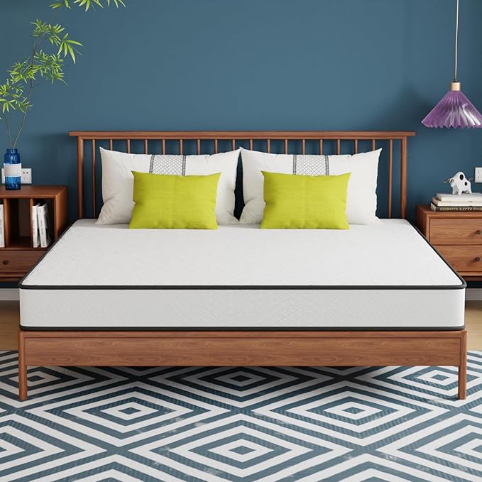 PayLessHere 8 Inch Mattress Medium Firm Spring Mattress Cool Sleep Pressure Relief King Size Mattress in a Box Fiberglass Free CertiPUR-US Certified Breathable Foams Mattress
