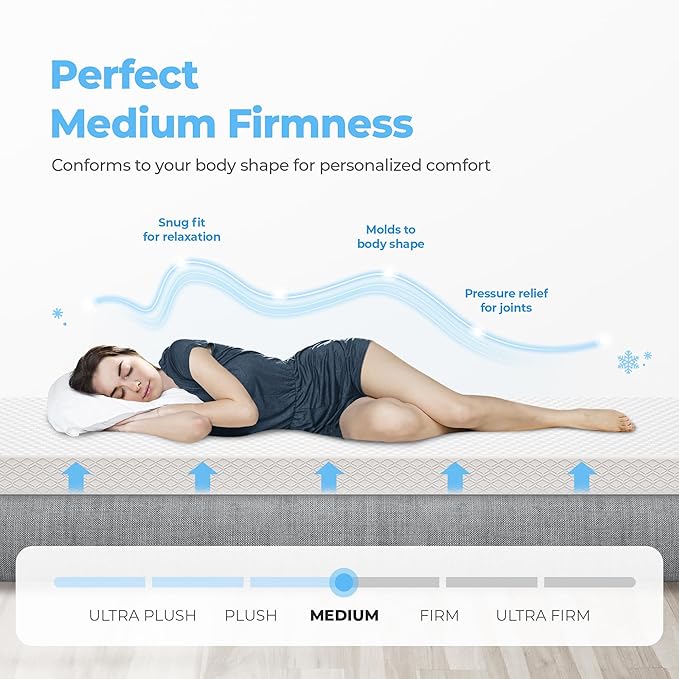Neo Sleep 12 Inch Cal King Medium Firm Cooling Gel Memory Foam Mattress for Cool Sleep Pressure Relieving CertiPUR-US Certified Foam, Mattress in a Box Fiberglass Free (California King, 12 in)