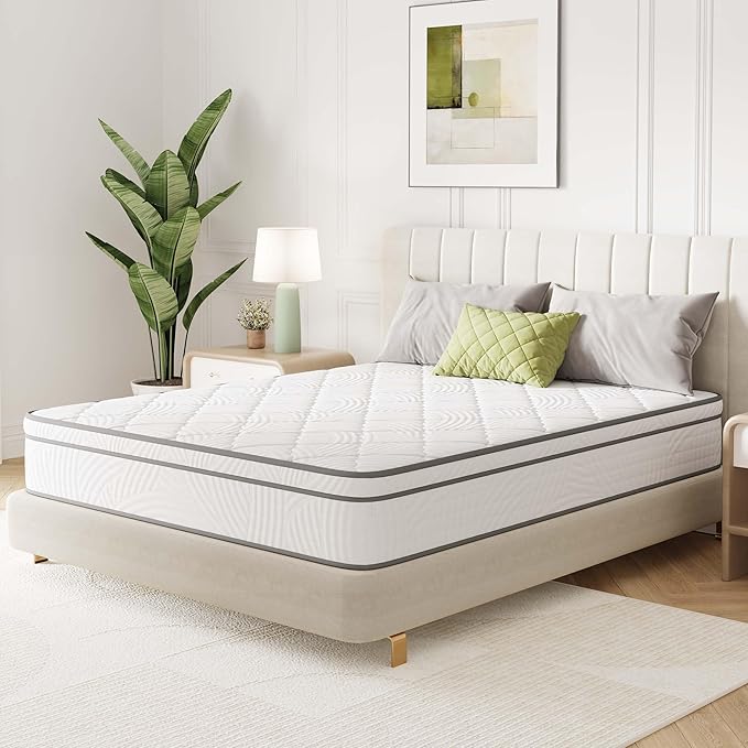 Novilla King Size Mattress 14 Inch, Hybrid Mattress King Size with Comfy Support, Bed Mattresses 14 Inch with Individual Pocket Springs for Motion Isolation & Pressure Relief, Certipur-Us Certified