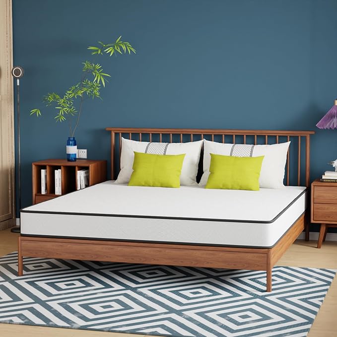 PayLessHere 8 Inch Mattress Medium Firm Spring Mattress Cool Sleep Pressure Relief King Size Mattress in a Box Fiberglass Free CertiPUR-US Certified Breathable Foams Mattress