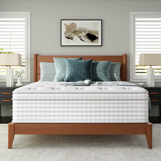 FP FLEXPEDIC Firm Queen Mattress, 14 Inch Cooling Gel Memory Foam Mattress, Hybrid Pocket Spring 7-Zone Mattress, Pressure Relief, Fiberglass-Free & CertiPUR-US, No Odor, 2025 Structure New Upgrade