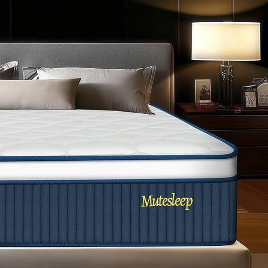 Queen Mattress 14 Inch, Medium Firm Hybrid Mattress with Memory Foam and Pocket Springs for Edge Support, Motion Isolation, Reinforced Lumbar Support