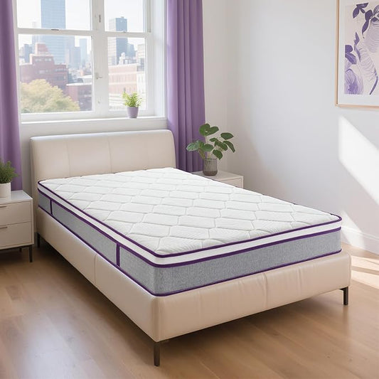 Twin XL Size Mattress,10 Inch Twin XL Hybrid Mattress in a Box with Cool Gel Memory Foam & Pocket Spring for Pressure Relief,Medium Firm Mattress, Fiberglass Free,CertiPUR-US Certified