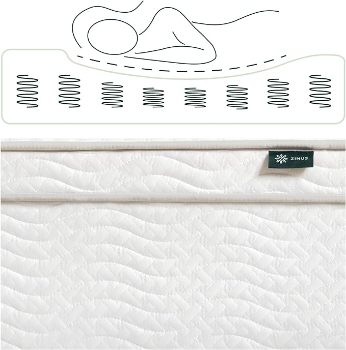 ZINUS 12 Inch Foam and Spring Hybrid Mattress [New Version], Twin, Fiberglass Free, Medium Firmness, Durable Support, Certified Safe Foams & Fabric, Mattress in A Box