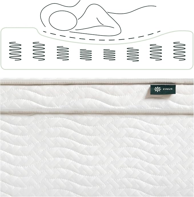 ZINUS 12 Inch Foam and Spring Hybrid Mattress [New Version], King, Fiberglass Free, Medium Firmness, Durable Support, Certified Safe Foams & Fabric, Mattress in A Box
