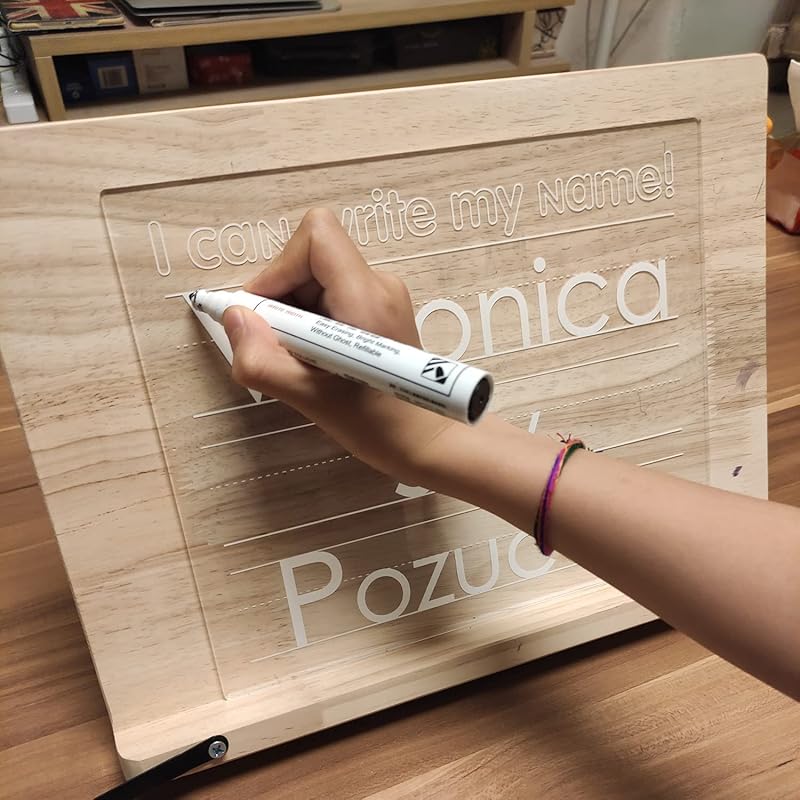 Personalized Name Tracing Board Custom Trace Dry Erase Board Reusable Washable Board Preschool Learning Education Supplies Tracing Board for Kids Gift with Marker (5×7in)
