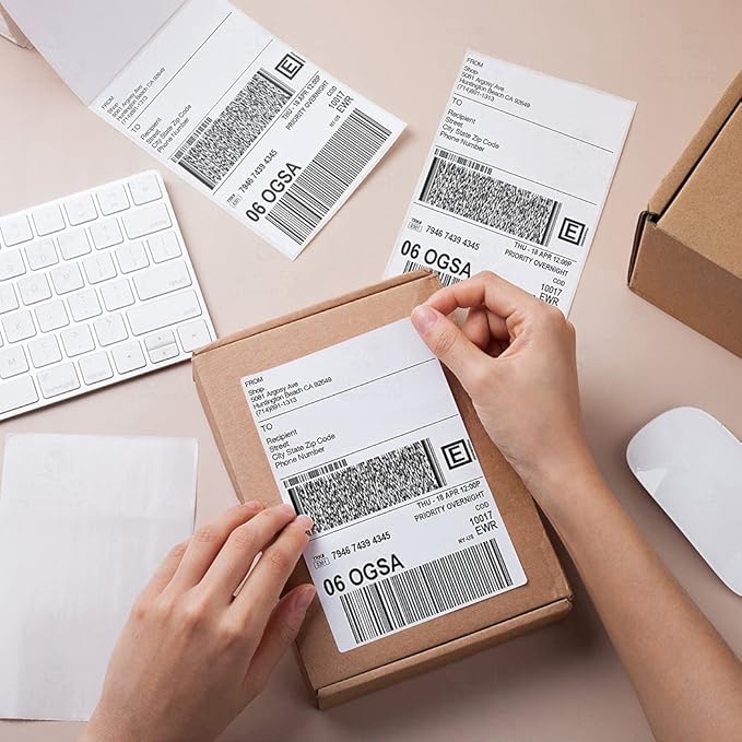 RBHK 4x6 Thermal Labels - 5000 Labels, 20 Rolls, Compatible with Zebra, Rollo, JADENS, OFFNOVA, MUNBYN Printers