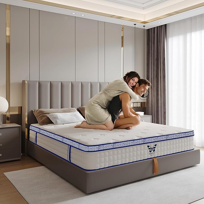 Full Mattress, 12 Inch Hybrid Mattress in a Box, Memory Foam and Individual Pocket Springs, Medium Firm Comfort, Motion Isolation, Ideal for All Sleep Positions, CertiPUR-US Certified