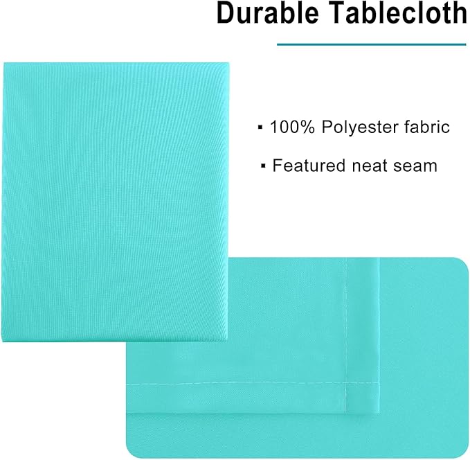 Hiasan Solid Rectangle Tablecloth Aqua - Waterproof Washable Oblong Fabric Table Cloth for Dining Room Kitchen and Outdoor Use, 30 x 60 Inch