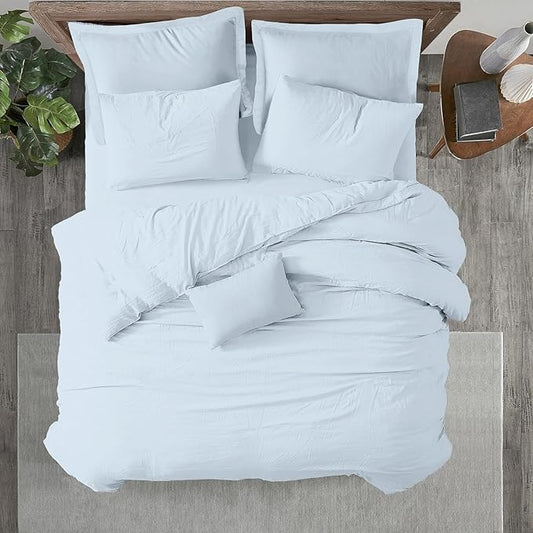 Kotton Culture 1 Pc Custom Size Duvet Cover Only -100% Egyptian Cotton Sateen 600 Thread Count Ultra Soft Premium Durable Comforter Cover Zipper Closure & Corner Ties (Blue Sky, Custom)