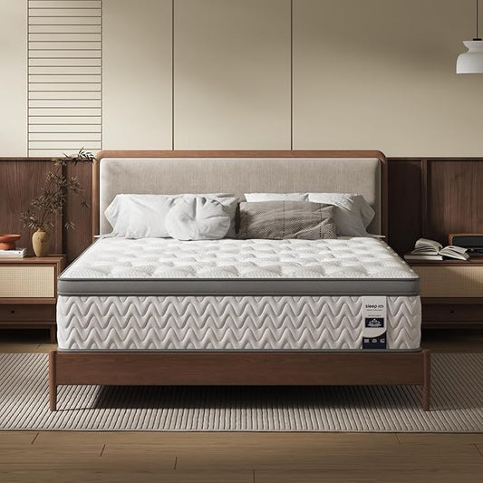 Full Mattress 10 Inch, 5-Zone Deep Sleep Firm Mattress with Extra Lumbar & Shoulder Support, Hotel Collection Hybrid Double Mattresses Pain Relief - Fiberglass Free & No Odor-365 Night Trial