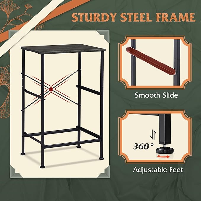 WLIVE Nightstand Set of 2, 2 Drawer Dresser for Bedroom, Small Dresser with 2 Drawers, Bedside Furniture, Night Stand, End Table for Bedroom, Dorm, Charcoal Black Wood Grain Print, Size L