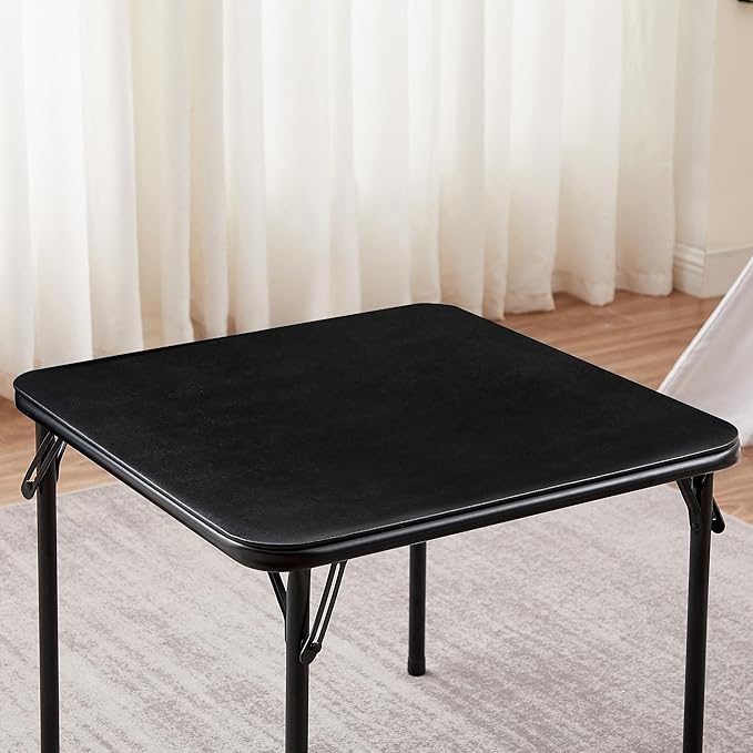 VECELO Kids Folding Activity Card Table, with Ultra Soft Padded Tabletop, 1 Piece, Solid Black