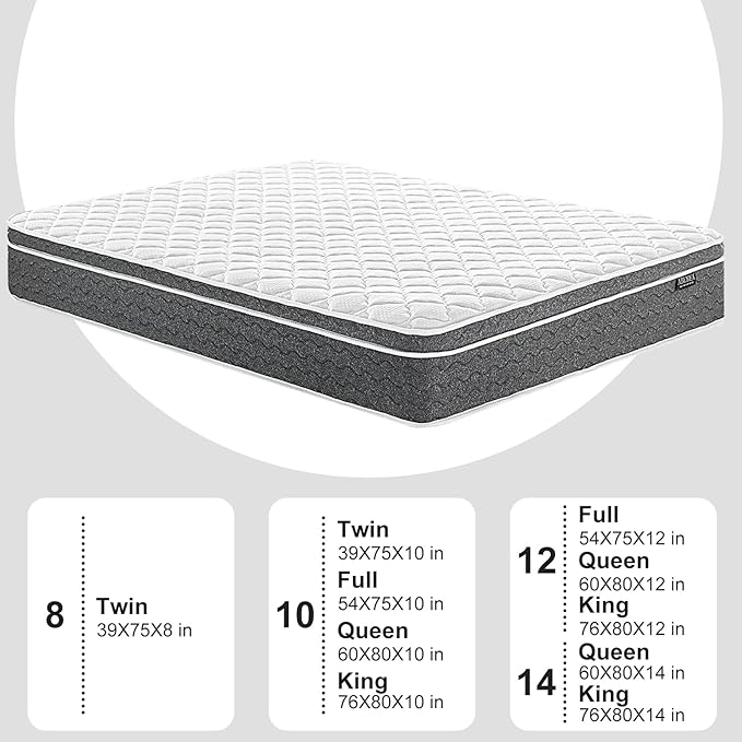 Full Mattress 12 Inch Full Size Hybrid Mattress - Memory Foam & Individually Pocket Coils Springs | Pressure Relief | Motion Isolation, Edge Support | CertiPUR-US Certified | Medium Firm