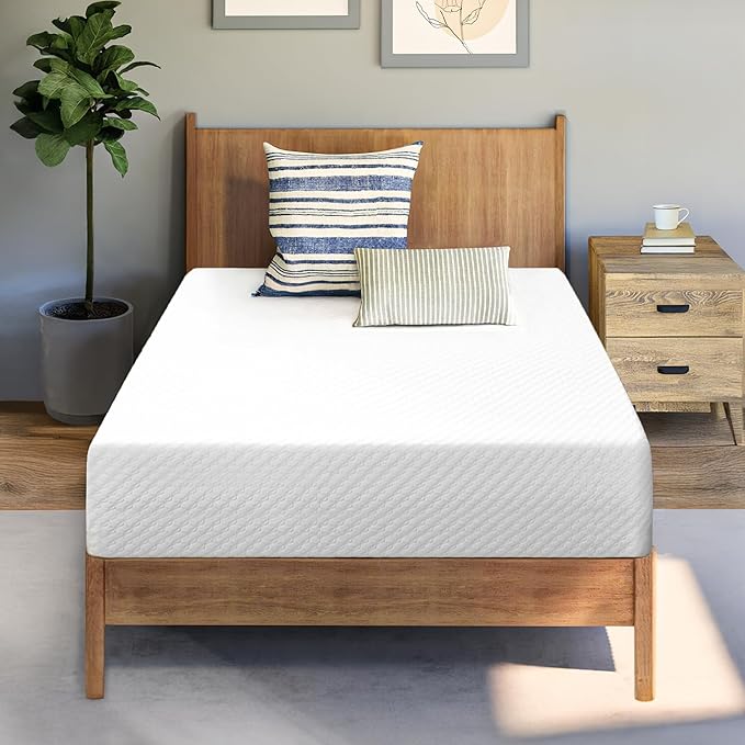 Neo Sleep 10 Inch Twin Cooling Gel Memory Foam Medium Firm Mattress Cool Sleep Pressure Relief CertiPUR-US Certified Foam, Mattress-in-a-Box Kids and Adults No Fiberglass (Twin, 10 in)