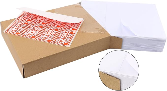 MFLABEL ®Round Conrner Half Sheet Shipping Labels 2-UP Click-n-Ship Mailing Postage Labels(500Labels)