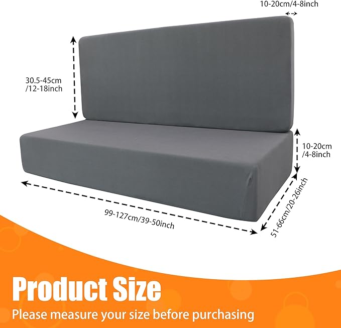 Rv Dinette Cushion Covers,Printing Stretchable Camper Cushion Cover,RV Cushion Slipcover,Rv Couch Cover Replacement for RV Camper Car Bench,2 Backrest Covers and 2 Bench Covers (Gray)