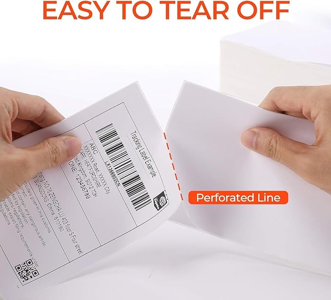 Sale4Less 4000 Fanfold 4 x 6 Direct Thermal Shipping Labels - Label Compatible DYMO Label writer Rollo & Zebra with Perforated line for Thermal Printers labels - Commercial Grade - Manufactured By UPS