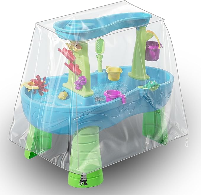 Kids Water Table Cover, Fit Step2 Rain Showers Splash Pond Water Table Waterpark Play Table Outdoor Toys Cover - (Cover Only) Transparent PVC (Transparent)