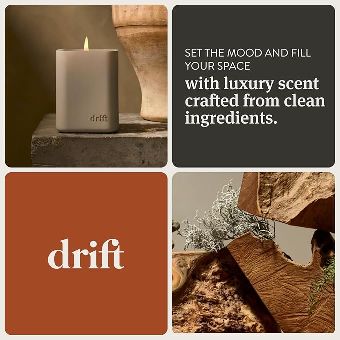 Drift Amber Scented Candle - Home Decor - Fragrance Oil Candle - 60 Day Burn Time - 10.5 oz