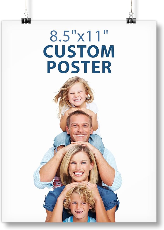 Smile Art Design Custom Poster Prints with Your Photo/Image, Custom Picture Poster, Photo Print Home Decor, Personalized Wall Art - 8.5x11 inches