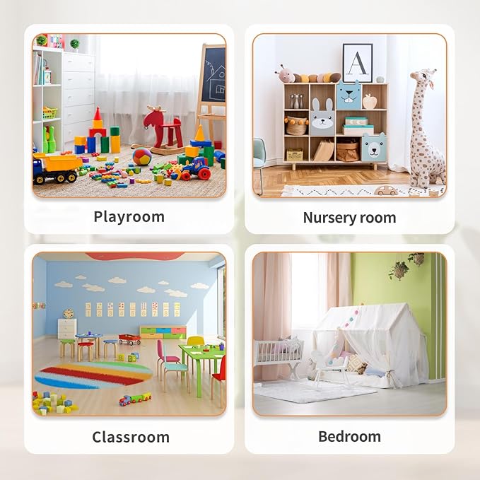 Kids Toy Storage Organizer with 17 Removable Bins, 4-Tier Bookshelf for Kids, Multi-Purpose Castle-Shaped Toy Organizer for Playroom, Bedroom, Nursery, Living Room (Beige)