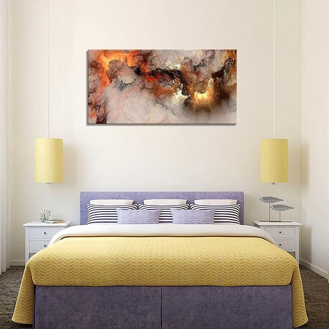 YYYYHPP YP1062 Abstract Clouds Modern Wall Art Decor Orange Abstract Poster Art abstract wall art for living room Bedroom Kitchen Home and Office Wall Decor