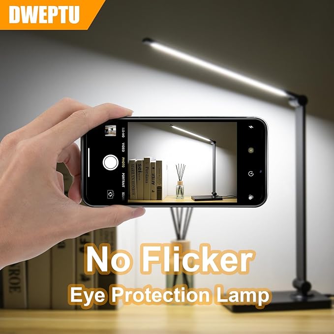 Rechargeable Desk Lamp LED Desk Lamps Eye-Caring Desk Lamps Dimmable Office Lamp with USB Chager Touch Control for Home Office Student Dormitory