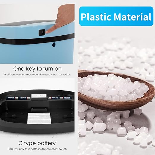 Kitchen Trash Can with Lid, 13 Gallon Automatic Garbage Can for Bathroom Bedroom Home Office 50 Liter Touch Free High-Capacity Brushed Waste Bin