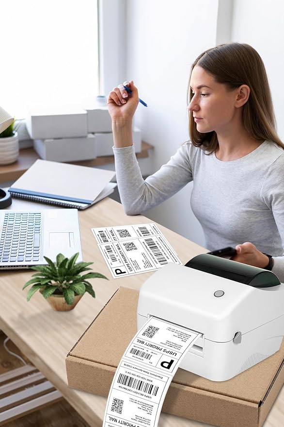 Bulk 4x6 Thermal Labels - 6000 Adhesive Labels | Smudge-Resistant & BPA-Free | Thermal Printer Compatible