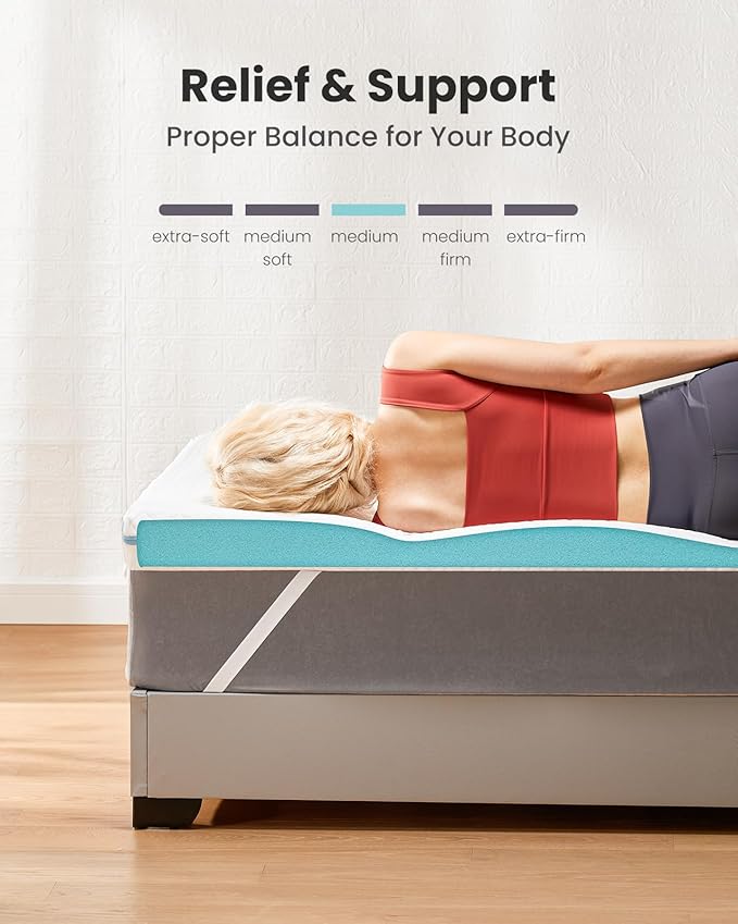 Dreamsmith Queen Size Mattress Topper - 4 Inch Cooling Gel Memory Foam Mattress Pad for Pressure Relief, Bed Topper with Removable Washable Soft Cover Non-Slip, CertiPUR-US & Oeko-Tex Certified