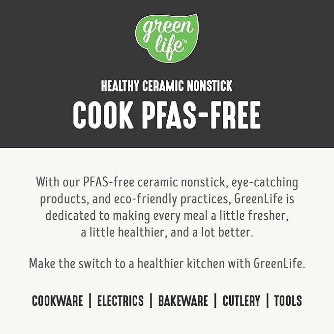 GreenLife Nonstick 12” (5QT) All in One Deep Skillet Wok with Lid, PFAS-Free Non-Toxic Ceramic Multi-Purpose Pan, Induction, All Stovetop, Egg, Stir Fry, Saute, Stay Cool Handle, Graphite