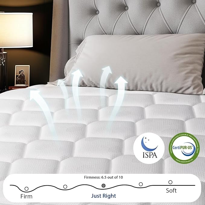King Mattress 14 Inch, Medium Firm Hybrid Mattress with Memory Foam and Pocket Springs for Pressure Relief, Edge Support, Reinforced Lumbar Support