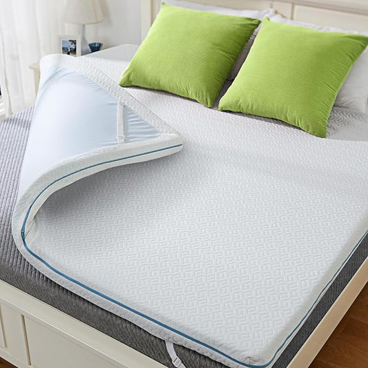 Dreamsmith Queen Size Mattress Topper - 2 Inch Cooling Gel Memory Foam Mattress Pad for Pressure Relief, Bed Topper with Removable Washable Soft Cover Non-Slip, CertiPUR-US & Oeko-Tex Certified