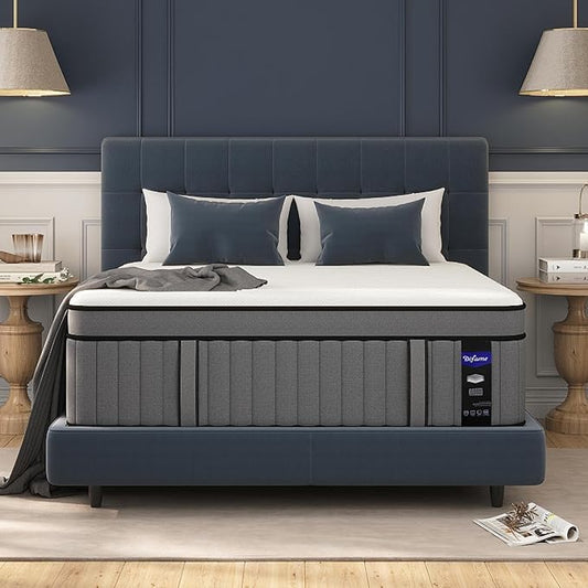 DIFAME Full Size Mattress,12 inch Full Mattress in a Box,Hybrid Mattresses with Gel Memory Foam & Pocket Springs, Pressure Relief, Cooling, Enhanced Edge Support,Firm