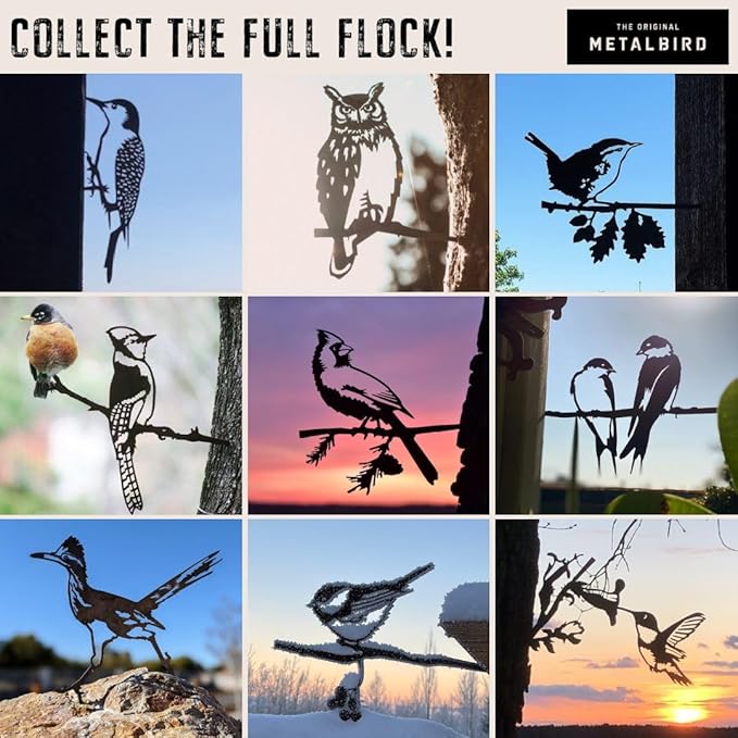 METALBIRD - Pelican - Outdoor Tree Ornaments in Corten Steel - Metal Art Proudly Made in The USA