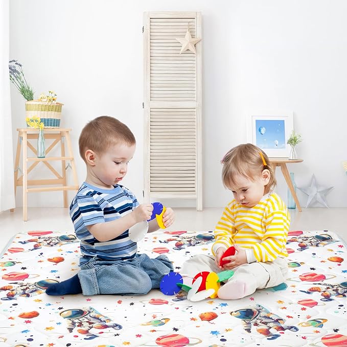 Baby Play Mat for Floor 50 * 50 inch, Extra Thick Soft Cushioning Foam Mat for Kids, Non Slip & Washable Crawling Mat for Toddler, Padded Play Mat for Baby Tummy Time